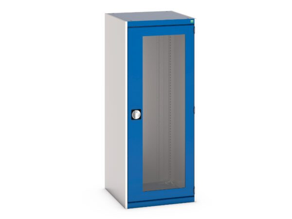 Lockable Stationery Cupboard Storage - with Window Doors. WxDxH: 650X650X1600mm Ral 7035/5010 _SKU-40019166.11V