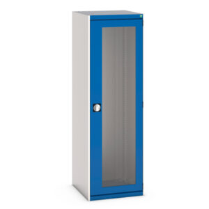 2 Door Metal Cupboard Storage with Windows - WxDxH: 650X650X2000mm Ral 7035/5010 _SKU-40019167.11V