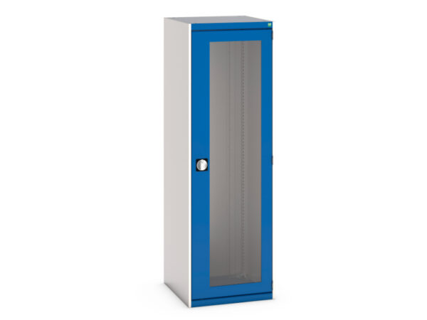 2 Door Metal Cupboard Storage with Windows - WxDxH: 650X650X2000mm Ral 7035/5010 _SKU-40019167.11V