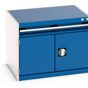 Industrial Storage Cabinet with Drawers - Cubio Drawer-Door Storage Cabinet with 1 Drawer / Door. WxDxH: 800X650X600mm Ral 7035/5010 _SKU-40020001.11V