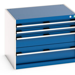 Cubio Drawer Storage Cabinet with 4 Drawers. WxDxH: 800X650X600mm Ral 7035/5010 _SKU-40020005.11V