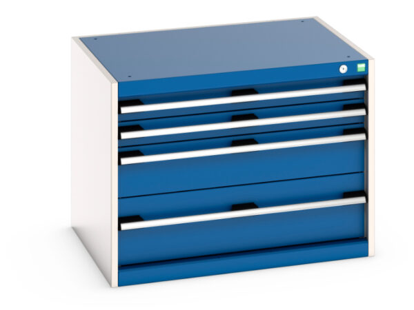 Cubio Drawer Storage Cabinet with 4 Drawers. WxDxH: 800X650X600mm Ral 7035/5010 _SKU-40020005.11V