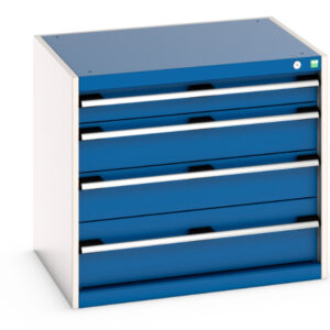 Cubio Drawer Storage Cabinet with 4 Drawers. WxDxH: 800X650X700mm Ral 7035/5010 _SKU-40020015.11V