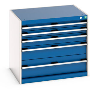 Cubio Drawer Storage Cabinet with 5 Drawers. WxDxH: 800X650X700mm Ral 7035/5010 _SKU-40020017.11V