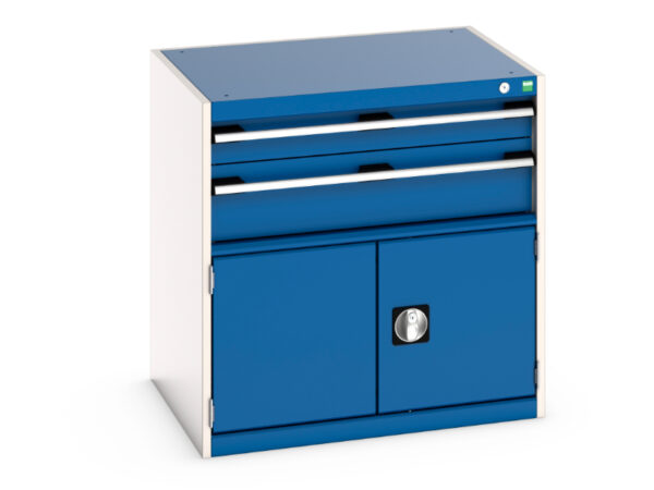 Bott Cubio Industrial Steel Drawers - Cubio Drawer-Door Storage Cabinet with 2 Drawers / Door. WxDxH: 800X650X800mm Ral 7035/5010 _SKU-40020021.11V