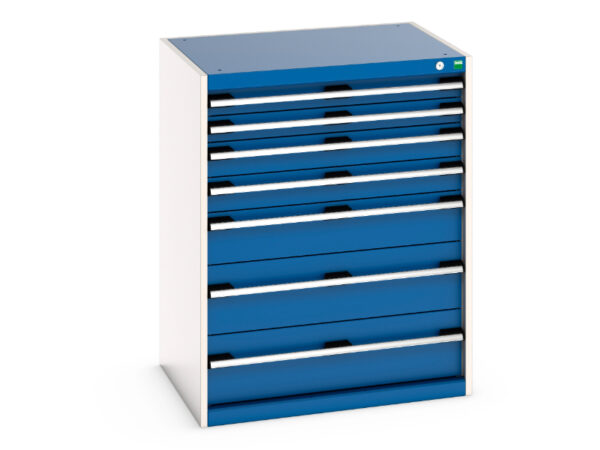 Cubio Drawer Storage Cabinet with 7 Drawers. WxDxH: 800X650X1000mm Ral 7035/5010 _SKU-40020053.11V