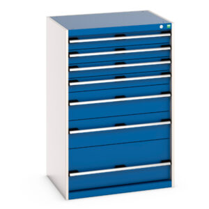 Cubio Drawer Storage Cabinet with 7 Drawers. WxDxH: 800X650X1200mm Ral 7035/5010 _SKU-40020059.11V