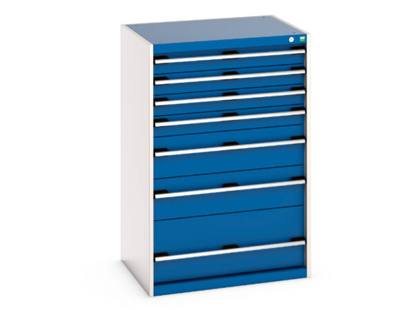 Cubio Drawer Storage Cabinet with 7 Drawers. WxDxH: 800X650X1200mm Ral 7035/5010 _SKU-40020059.11V
