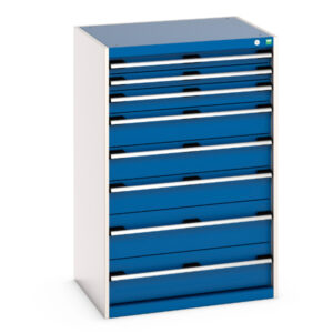 Cubio Drawer Storage Cabinet with 8 Drawers. WxDxH: 800X650X1200mm Ral 7035/5010 _SKU-40020061.11V