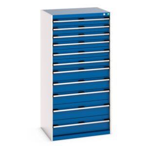 Cubio Drawer Storage Cabinet with 11 Drawers. WxDxH: 800X650X1600mm Ral 7035/5010 _SKU-40020069.11V