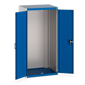 Heavy Duty Tool Storage Cabinet - Cubio Cupboard Storage with Perfo Doors. WxDxH: 800X650X1600mm Ral 7035/5010 _SKU-40020089.11V
