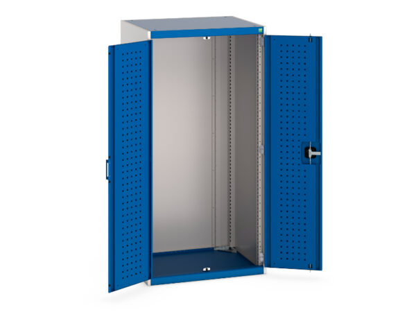 Heavy Duty Tool Storage Cabinet - Cubio Cupboard Storage with Perfo Doors. WxDxH: 800X650X1600mm Ral 7035/5010 _SKU-40020089.11V