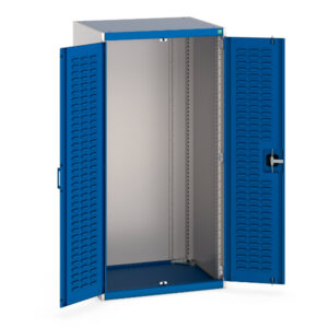 Heavy Duty Tool Cupboard Storage - Cubio Cupboard Storage with Louvre Doors. WxDxH: 800X650X1600mm Ral 7035/5010 _SKU-40020090.11V