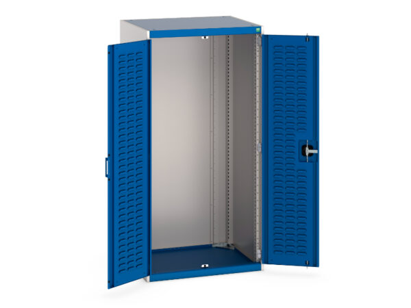 Heavy Duty Tool Cupboard Storage - Cubio Cupboard Storage with Louvre Doors. WxDxH: 800X650X1600mm Ral 7035/5010 _SKU-40020090.11V