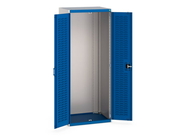Louvre Door Metal Cupboard Storage - WxDxH: 800X650X2000mm Ral 7035/5010 _SKU-40020092.11V