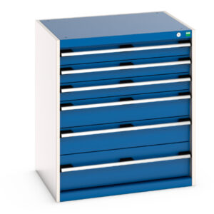 Cubio Drawer Storage Cabinet with 6 Drawers. WxDxH: 800X650X900mm Ral 7035/5010 _SKU-40020120.11V