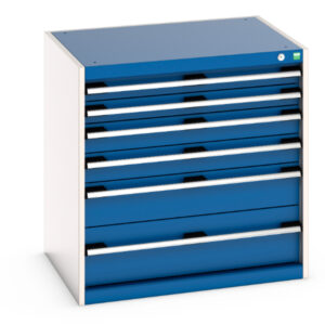 6 Drawers Drawer Storage Cabinet - Cubio Drawer Storage Cabinet with 6 Drawers. WxDxH: 800X650X800mm Ral 7035/5010 _SKU-40020129.11V