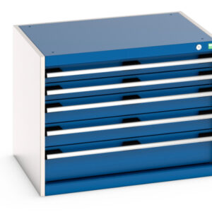 Cubio Drawer Storage Cabinet with 5 Drawers. WxDxH: 800X650X600mm Ral 7035/5010 _SKU-40020135.11V