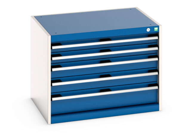 Cubio Drawer Storage Cabinet with 5 Drawers. WxDxH: 800X650X600mm Ral 7035/5010 _SKU-40020135.11V