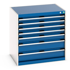 Cubio Drawer Storage Cabinet with 7 Drawers. WxDxH: 800X650X800mm Ral 7035/5010 _SKU-40020137.11V