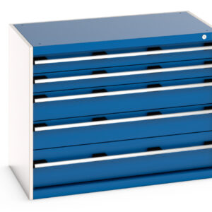 Cubio Drawer Storage Cabinet with 5 Drawers. WxDxH: 1050X650X800mm Ral 7035/5010 _SKU-40021009.11V