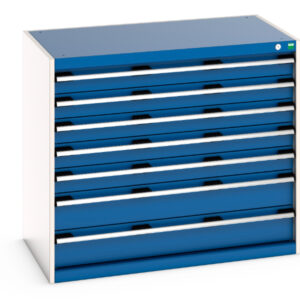 Cubio Drawer Storage Cabinet with 7 Drawers. WxDxH: 1050X650X900mm Ral 7035/5010 _SKU-40021021.11V