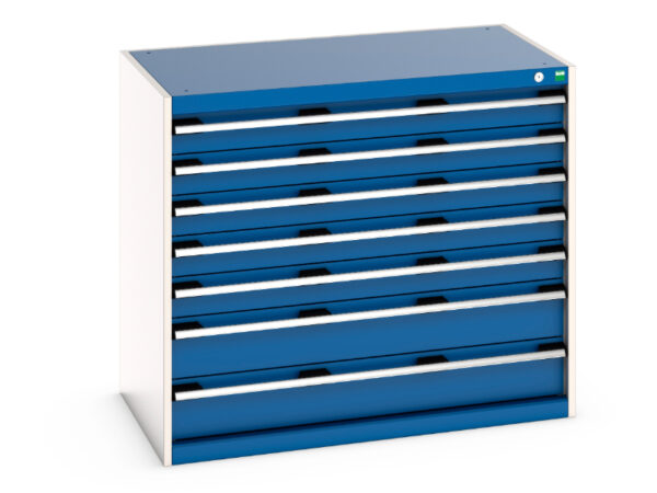 Cubio Drawer Storage Cabinet with 7 Drawers. WxDxH: 1050X650X900mm Ral 7035/5010 _SKU-40021021.11V