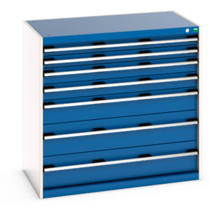 Cubio Drawer Storage Cabinet with 7 Drawers. WxDxH: 1050X650X1000mm Ral 7035/5010 _SKU-40021029.11V