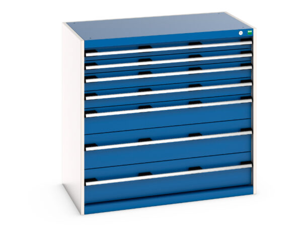 Cubio Drawer Storage Cabinet with 7 Drawers. WxDxH: 1050X650X1000mm Ral 7035/5010 _SKU-40021029.11V