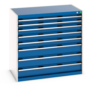 Cubio Drawer Storage Cabinet with 8 Drawers. WxDxH: 1050X650X1000mm Ral 7035/5010 _SKU-40021033.11V