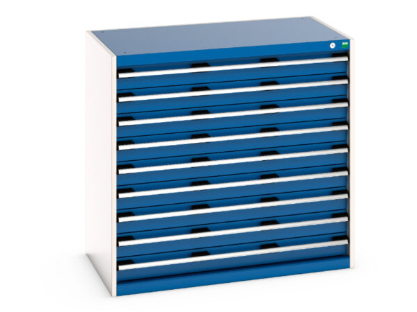 Cubio Drawer Storage Cabinet with 9 Drawers. WxDxH: 1050X650X1000mm Ral 7035/5010 _SKU-40021035.11V
