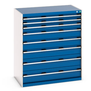Cubio Drawer Storage Cabinet with 8 Drawers. WxDxH: 1050X650X1200mm Ral 7035/5010 _SKU-40021039.11V