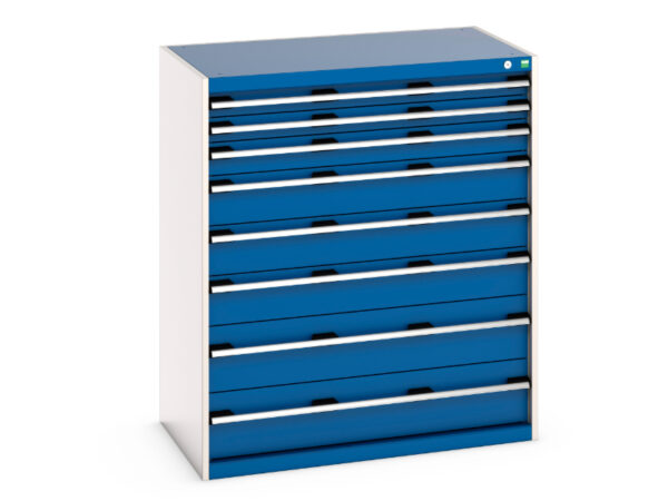 Cubio Drawer Storage Cabinet with 8 Drawers. WxDxH: 1050X650X1200mm Ral 7035/5010 _SKU-40021039.11V