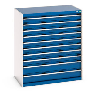 Cubio Drawer Storage Cabinet with 10 Drawers. WxDxH: 1050X650X1200mm Ral 7035/5010 _SKU-40021041.11V