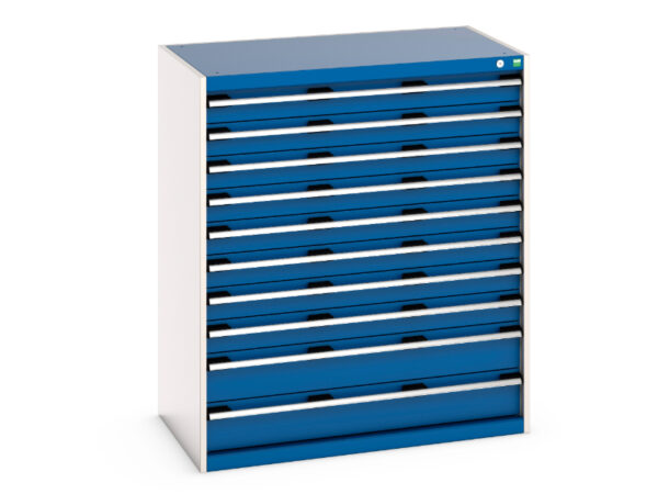 Cubio Drawer Storage Cabinet with 10 Drawers. WxDxH: 1050X650X1200mm Ral 7035/5010 _SKU-40021041.11V