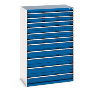 Cubio Drawer Storage Cabinet with 11 Drawers - WxDxH: 1050X650X1600mm Ral 7035/5010 _SKU-40021045.11V