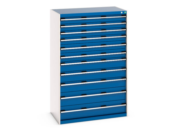 Cubio Drawer Storage Cabinet with 11 Drawers - WxDxH: 1050X650X1600mm Ral 7035/5010 _SKU-40021045.11V