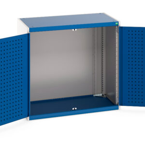 Bott Cubio Heavy Duty Storage Cabinet with 2 Perfo Storage Doors - Cubio Cupboard Storage with Perfo Doors. WxDxH: 1050X650X1000mm Ral 7035/5010 _SKU-40021061.11V