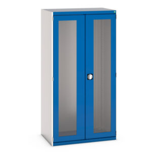 Bott Cubio Cupboard Storage with Window Doors. - WxDxH: 1050X650X2000mm Ral 7035/5010 _SKU-40021071.11V