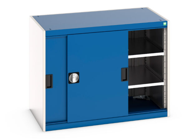 Cubio Cupboard Storage with Sliding Doors, And 2 Shelves. WxDxH: 1050X650X800mm Ral 7035/5010 _SKU-40021137.11V
