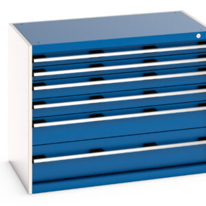 Cubio Drawer Storage Cabinet with 6 Drawers. WxDxH: 1050X650X800mm Ral 7035/5010 _SKU-40021191.11V