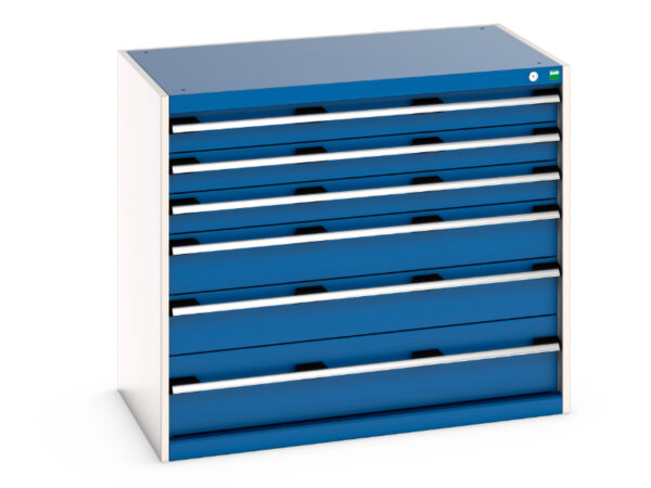 Cubio Drawer Storage Cabinet with 6 Drawers. WxDxH: 1050X650X900mm Ral 7035/5010 _SKU-40021223.11V