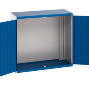 1300mm Wide Workshop Cupboard Storage - with Perfo Doors. WxDxH: 1300X650X1200mm Ral 7035/5010 _SKU-40022015.11V