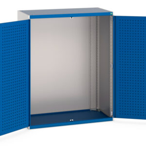 Bott Storage Cabinet with Perforated Doors - WxDxH: 1300X650X1600mm Ral 7035/5010 _SKU-40022017.11V