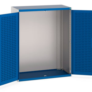 Heavy Duty Standing Cupboard Storage - with Louvre Doors. WxDxH: 1300X650X1600mm Ral 7035/5010 _SKU-40022018.11V