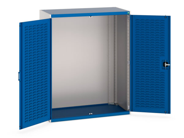 Heavy Duty Standing Cupboard Storage - with Louvre Doors. WxDxH: 1300X650X1600mm Ral 7035/5010 _SKU-40022018.11V