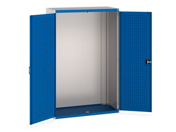 Bott Cubio Metal Storage Cupboard Storage with Perfo Doors - WxDxH: 1300X650X2000mm Ral 7035/5010 _SKU-40022019.11V