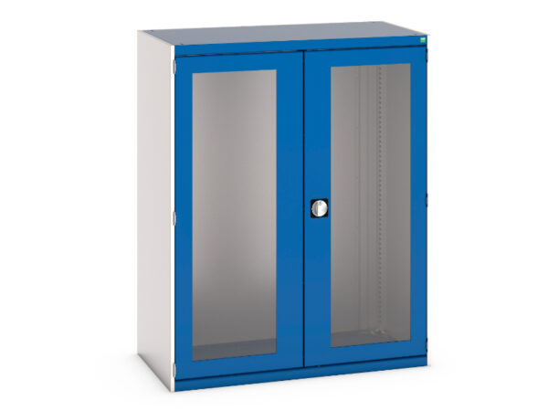 Metal Cupboard Storage with Window Doors - WxDxH: 1300X650X1600mm Ral 7035/5010 _SKU-40022022.11V