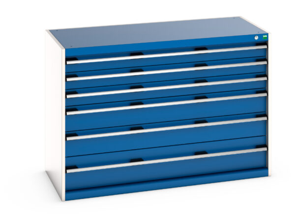 Cubio Drawer Storage Cabinet with 6 Drawers. WxDxH: 1300X650X900mm Ral 7035/5010 _SKU-40022115.11V
