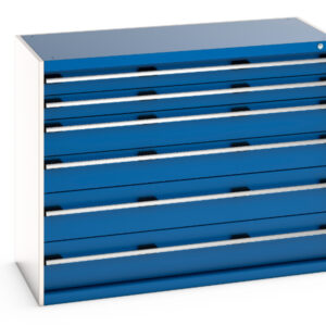 Cubio Drawer Storage Cabinet with 6 Drawers. WxDxH: 1300X650X1000mm Ral 7035/5010 _SKU-40022123.11V